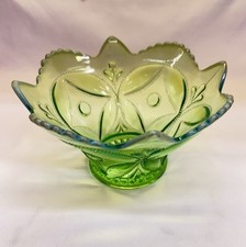 Antiga tigela opalescente verde roda e bloco de vidro Dugan comprar usado  Enviando para Brazil