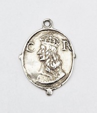 RARO CRACHÁ DE PRATA LEMBRANÇA DE CASAMENTO CHARLES II CATARINA DE BRAGANÇA MEDALHA c1662 comprar usado  Enviando para Brazil