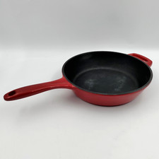 Frigideira Tramontina vermelha queimada esmaltada ferro fundido grosso 10" qualidade feita comprar usado  Enviando para Brazil