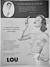 PUBLICITÉ 1958 LOU ASPECT DE LA POITRINE ON DEVINE LA MARQUE DE SOUTIEN-GORGE na sprzedaż  Wysyłka do Poland