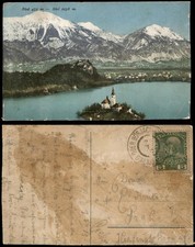 Pocztówka Bled Veldes widok panoramiczny z górą Stol 1913, używany na sprzedaż  Wysyłka do Poland