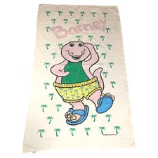 Toalha de banho vintage 1992 Palm Trees Barney Beach 37”x62” The Lyons Group  comprar usado  Enviando para Brazil