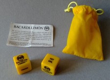 #721 - Pair of Bacardi Limon Rum mischief dice and pouch. Dadi promozionali., usado comprar usado  Enviando para Brazil
