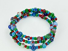 Bracelete colorido Millefiori bobina de vidro envoltório fio memória multicolorido frisado comprar usado Bracelete colorido Millefiori bobina de vidro envoltório fio memória multicolorido frisado comprar usado  Enviando para Brazil