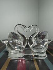 Pair crystal swan for sale  LONDON