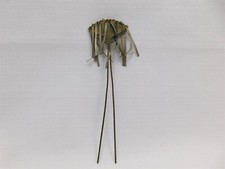 Bastão de cabelo em forma de ventilador tom prata formiga para vintage com pendurados de flores gravadas 7,25" comprar usado  Enviando para Brazil