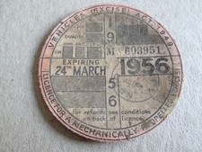 Tax disc 1954 for sale  ST. HELENS