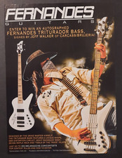 CARCASS Jeff Walker assinado Fernandes concurso de baixo ~ impressão de revista/anúncio promocional 2012 comprar usado  Enviando para Brazil