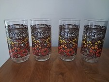 1970'S FLOWER POWER COPOS DE COCA COLA -CONJUNTO DE 4 - MCM VINTAGE VITRAL RETRÔ*  comprar usado  Enviando para Brazil