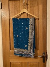 Turquoise soft georgette for sale  CARDIFF