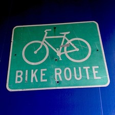 BIKE ROUTE 🚲 Placa de rua vintage verde metal reflexiva bicicleta 18 X 24", usado comprar usado  Enviando para Brazil