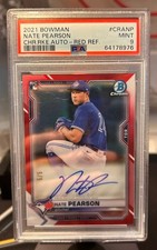 Usado, 2021 Bowman Chrome Nate Pearson refrator vermelho AUTO RC /5 CRA-NP CUBS SSP PSA 9 comprar usado  Enviando para Brazil