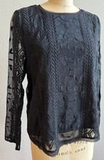 Camisa Moon River preta de renda manga comprida em excelente estado usado tamanho grande comprar usado  Enviando para Brazil