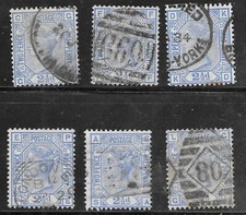 Selos GB Queen Victoria dois pence meio centavo azul x 6 conforme digitalização r16214 comprar usado  Enviando para Brazil