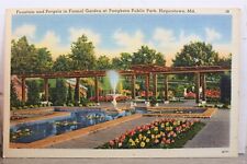 Maryland MD Hagerstown Pangborn Public Park Formalny ogród Pergola Pocztówka Stara na sprzedaż  Wysyłka do Poland