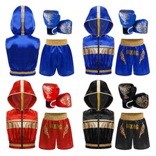 Kids Boys Anzug Shorts Outfit 3-Stücke Set Ärmellos Sportbekleidung Boxen Shows, usado comprar usado  Enviando para Brazil