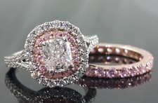 Juego de anillos de compromiso nupciales de plata 925 con cojín blanco de 3,65 quilates creados en laboratorio segunda mano  Embacar hacia Mexico