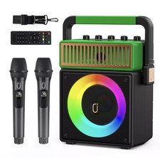 Alto-falante JYX máquina de karaokê com 2 microfones e alto-falante de luz flash de festa áudio comprar usado  Enviando para Brazil