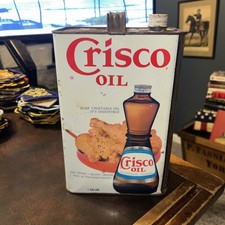 Estanho de óleo vegetal puro vintage pré-código Crisco Proctor & Gamble 1 galão comprar usado  Enviando para Brazil