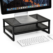 Laptop/PC/impressora/monitor de metal 2 camadas suporte riser-preto 50 lb máximo comprar usado  Enviando para Brazil
