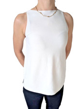 Camiseta regata Whistles gola barco malha marfim branca, marcada S, mas XS fit comprar usado  Enviando para Brazil