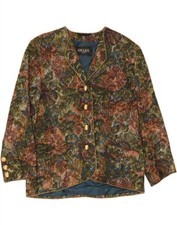Jaqueta Blazer Vintage Feminina 4 Botões UE 40 Verde Médio Floral DA18 comprar usado  Enviando para Brazil