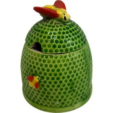 Olla de miel japonesa vintage de cerámica con diseño de abeja utensilios de cocina coleccionables segunda mano  Embacar hacia Mexico