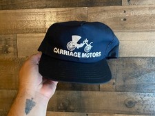 Boné masculino adulto vintage Snapback Carriage Motors feito nos EUA azul marinho branco comprar usado  Enviando para Brazil