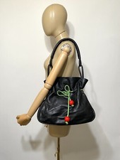 Bolsa de couro preta vintage Moschino Jeans cereja comprar usado  Enviando para Brazil
