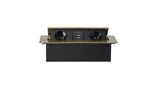 Gniazdo wpuszczane w blacie 2x 230V 2P+Z + 2x ładowa USB 5V/2.1A mosiądz na sprzedaż  PL