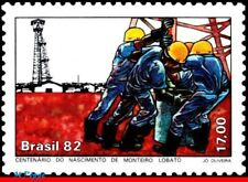 1793 BRASIL 1982 MONTEIRO LOBATO, ESCRITOR, PERFURAÇÃO DE ÓLEO, MI# 1893 RHM C-1253, MNH, usado comprar usado  Brasil 