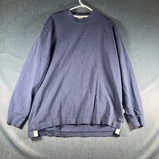Camisa masculina Nike tamanho G azul marinho algodão logotipo manga longa gola redonda bainha alta baixa, usado comprar usado  Enviando para Brazil