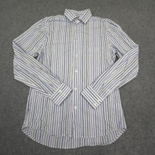 Camisa masculina Armani Exchange azul MÉDIA fina manga longa listrada algodão tamanho M, usado comprar usado  Enviando para Brazil