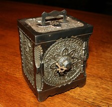 Antigo J & E Stevens Safe Bank #40 ferro fundido niquelado com chave e combinação! comprar usado  Enviando para Brazil