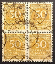 Selos da Alemanha 1923 inflação Prov 50 mil 4 blocos SG313 MI275 usados comprar usado  Enviando para Brazil
