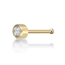 Broche de nariz de ouro amarelo 14k calibre 22 com diamante natural de 2,5 mm comprar usado  Enviando para Brazil