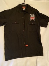 Camisa masculina estilo vintage preta Third Rail manga curta com botões tamanho XL comprar usado  Enviando para Brazil