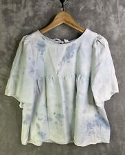 Camisa feminina Old Navy média tingimento de gravata lavagem ácida denim aparência boneca bebê top comprar usado  Enviando para Brazil