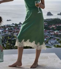 Saia Midi Feminina Doen Renda Cetim Cintura Alta Linha A comprar usado  Enviando para Brazil