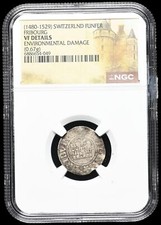 SUÍÇA, Cantão de Friburgo. Funfer prata, 1480-1529, NGC detalhes em muito bom estado comprar usado  Enviando para Brazil