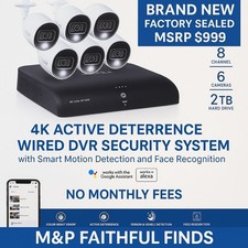 NOVO Lorex 4K 8 canais DVR sistema de segurança 6 câmeras 2TB sem taxas mensais comprar usado  Enviando para Brazil