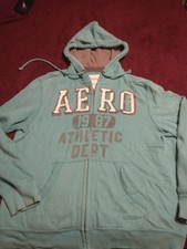 Jaqueta masculina vintage AEROPOSTALE azul com capuz tamanho XL bolsos comprar usado  Enviando para Brazil