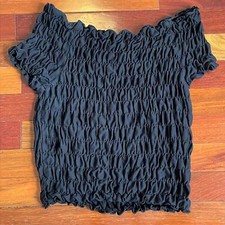 Black shoulder ruched for sale  Tampa