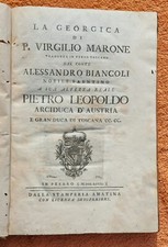 Usado, LA GEORGICA DI VIRGILIO MARONE 1768 TRADOTTA  VERSO TOSCANO ALESSANDRO BIANCOLI comprar usado  Enviando para Brazil