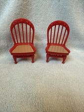 Par de cadeiras de jantar vintage Fisher-Price família amorosa casa de bonecas cozinha vermelha comprar usado  Enviando para Brazil