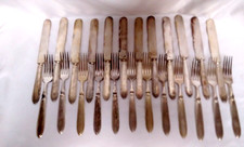Cuchillos y tenedores de cena R Wallace 12 DWT plata plato cubiertos (24) piezas segunda mano  Embacar hacia Mexico