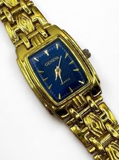 Usado, Relógio feminino Geneva suíço tom dourado mostrador azul quartzo nova bateria comprar usado Usado, Relógio feminino Geneva suíço tom dourado mostrador azul quartzo nova bateria comprar usado  Enviando para Brazil