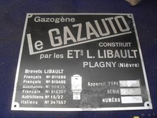 Plaque métal gazogene d'occasion  Beaulieu-sur-Loire
