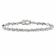 Pulsera De Tenis Con Engaste De Corona De Plata Esterlina Y Piedras CZ comprar usado  Enviando para Brazil