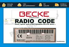 Radio code becker for sale  Shipping to Ireland